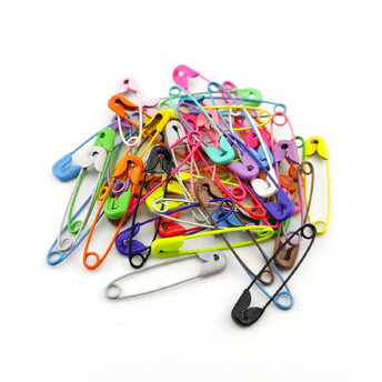 Булавки английские металлические 30х7х2 мм 0,7 мм 50 шт. Разных цветов