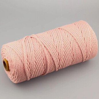 Канат для макраме веревка хлопковая 2 мм +-200 м Коралловый
