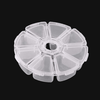 Органайзер 8 яч. контейнер пластиковый для рукоделия 10х2,7 см Прозрачный