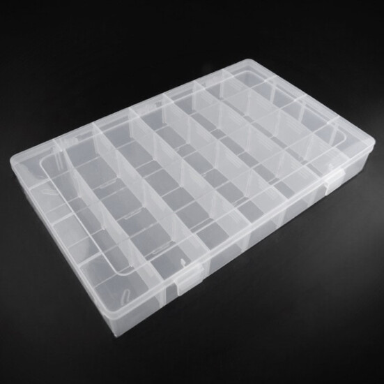 Органайзер 28 яч. контейнер пластиковый для рукоделия 34,4х21,6х4,8 см Прозрачный