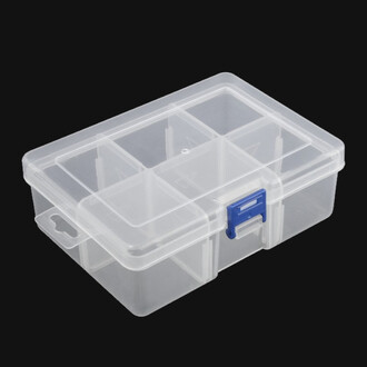 Органайзер 6 яч. контейнер пластиковый для рукоделия 16х11,5х5,7 см Прозрачный