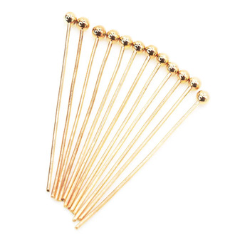 Пины медные с шариком 30х0,5 мм +-200 шт. Золотистый