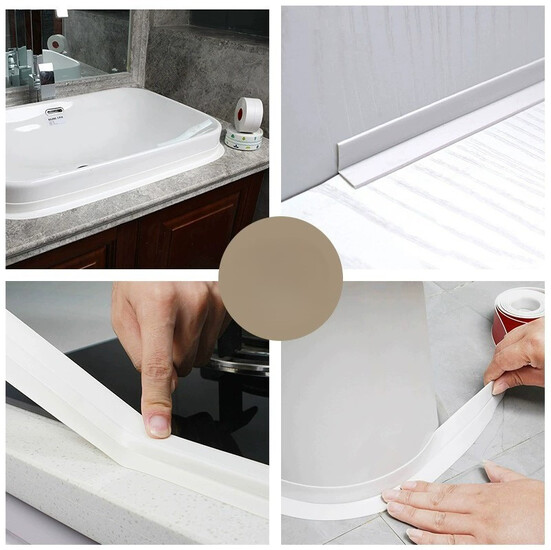 Клейкая лента водонепроницаемая бордюрная 3,6 см 1,5 м 1 шт. Белый