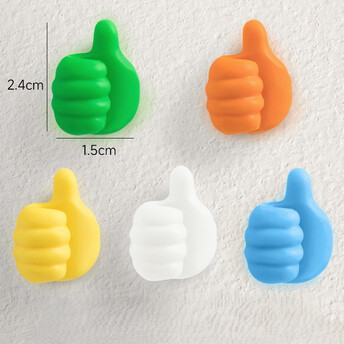 Кронштейн Лайк самоклеющийся держатель шнуров 22х16х13 мм 5 шт. Разные цвета