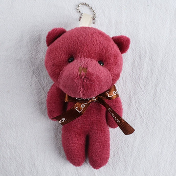 Игрушка-брелок Медвежонок плюшевый 11х7 см 1 шт. Бордовый