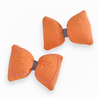 Бантик декоративный тканевый 6х4 см 1 шт. Оранжевый
