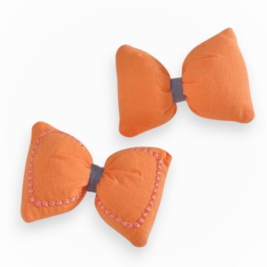 Бантик декоративный тканевый 6х4 см 1 шт. Оранжевый
