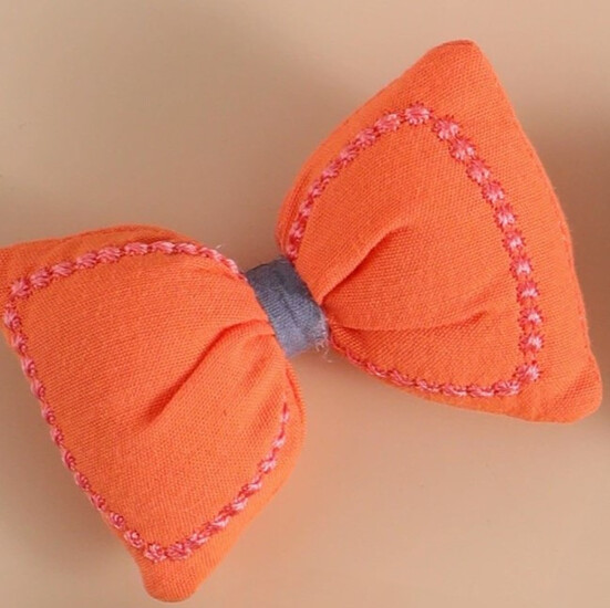 Бантик декоративный тканевый 6х4 см 1 шт. Оранжевый