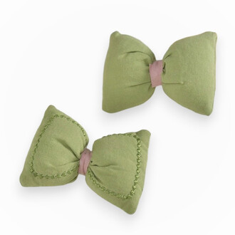 Бантик декоративный тканевый 6х4 см 1 шт. Зеленый