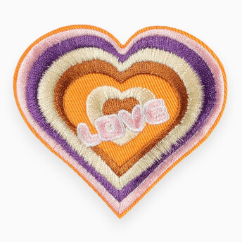 Термоаппликация Heart LOVE вышитая 6,8х7,5 см 1 шт. Разные цвета