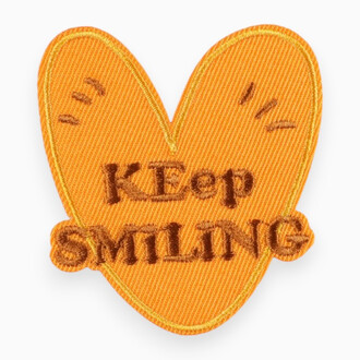 Термоаппликация Heart KEep Smiling вышитая 6,5х6 см 1 шт. Оранжевый