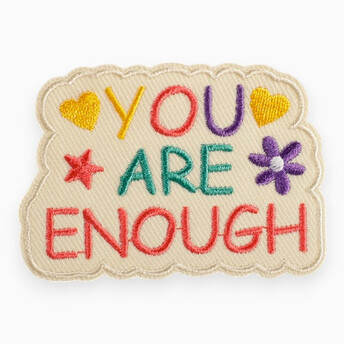 Термоаппликация YOU are enough вышитая 5,1х7,2 см 1 шт. Разные цвета