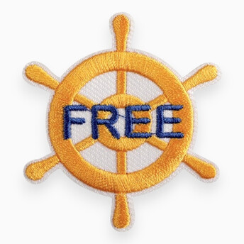 Термоаппликация FREE вышитая 6х5,4 см 1 шт. Желтый