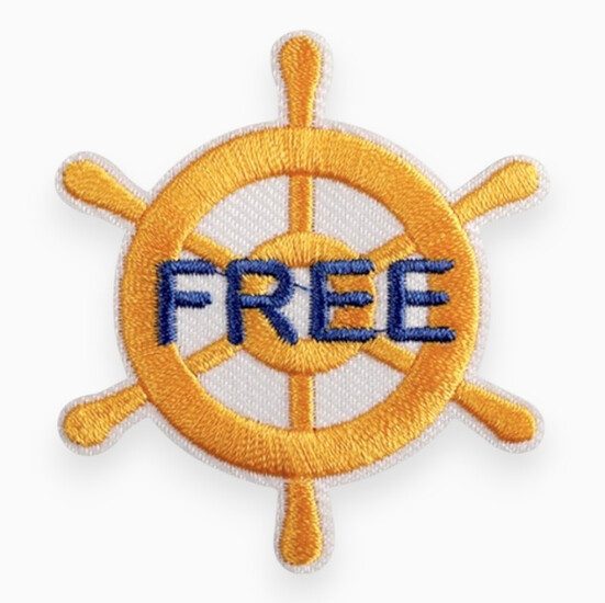 Термоаппликация FREE вышитая 6х5,4 см 1 шт. Желтый