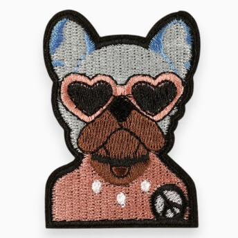 Термоаппликация Bulldog for Peace вышитая 6,5х4,7 см 1 шт. Разные цвета