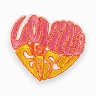 Термоаппликация Loving is easy вышитая 5,2х5,9 см 1 шт. Разные цвета