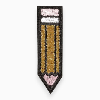 Термоаппликация Pencil вышитая 6,7х2 см 1 шт. Золотистый