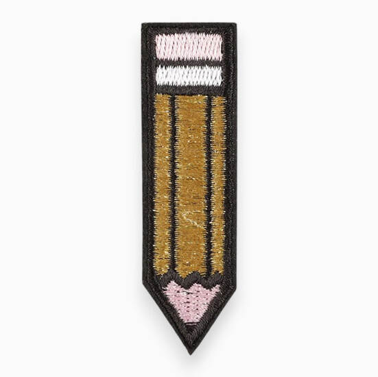 Термоаппликация Pencil вышитая 6,7х2 см 1 шт. Золотистый