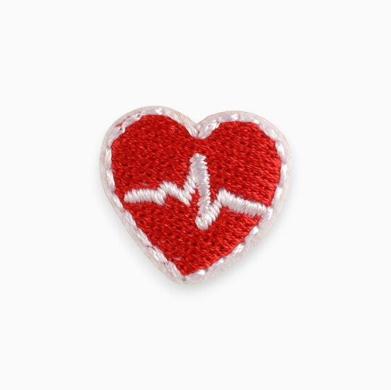 Термоаппликация Heart rate вышитая 2,2х2,3 см 1 шт. Красный
