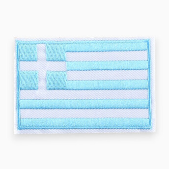 Термоаппликация Flag of Greece вышитая 5,6х8,3 см 1 шт. Бело-голубой