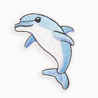 Термоаппликация Dolphin вышитая 4х6,5 см 1 шт. Голубой