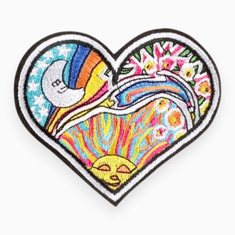 Термоаплікація Heart Day Night вишита 7,9х9,2 см 1 шт. Різні кольори