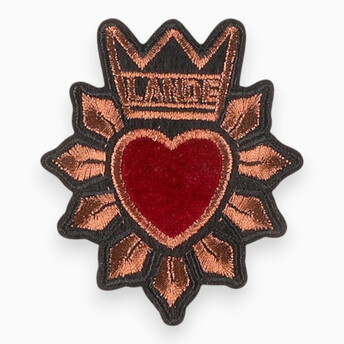 Термоаппликация Heart lande вышитая с бархатом 7,8х6,7 см 1 шт. Черный
