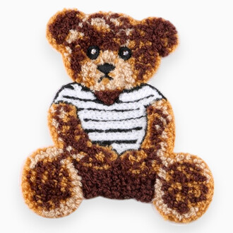 Аппликация нашивка Sad bear плюшевая 10х8,7 см 1 шт. Коричневый