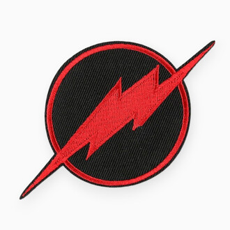 Термоаппликация Lightning вышитая 7х12 см 1 шт. Черно-красный