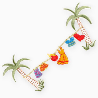 Термоаппликация Tropical vacation вышитая 7,8х19 см 1 шт. Разные цвета