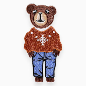 Аппликация Bear in a sweater самоклеящаяся 11х5,3 см 1 шт. Коричневый