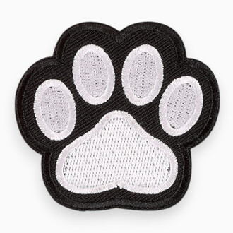 Термоаппликация Paw вышитая 5,6х6 см 1 шт. Черно-белый