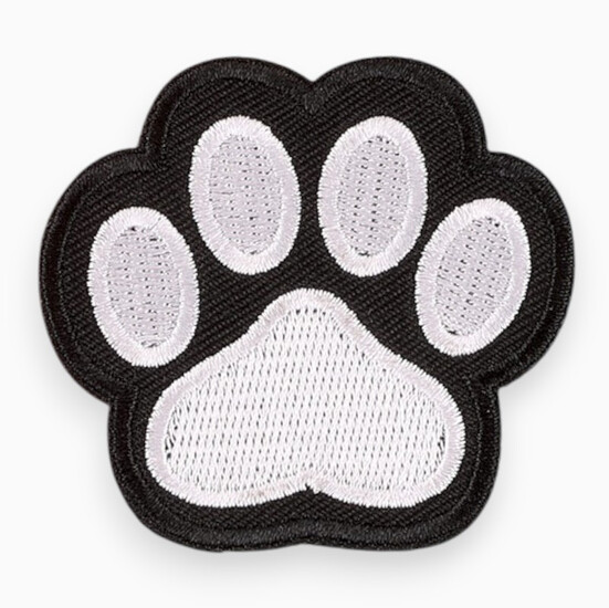 Термоаппликация Paw вышитая 5,6х6 см 1 шт. Черно-белый