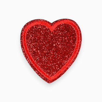 Термоаппликация Heart вышитая с глиттером 3,1х3,2 см 1 шт. Красный