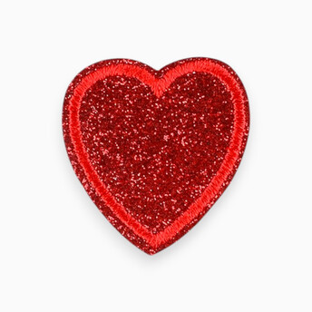 Термоаппликация Heart вышитая с глиттером 3,1х3,2 см 1 шт. Красный