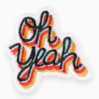 Термоаппликация Oh yeah вышитая 6х5,5 см 1 шт. Разные цвета