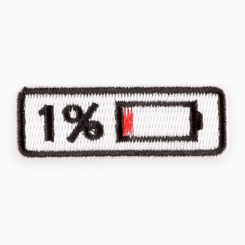 Термоаппликация 1% вышитая 2,2х6 см 1 шт. Красный