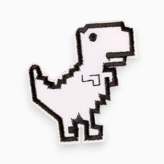 Термоаппликация Dinosaur pixel вышитая 5,3х4,9 см 1 шт. Белый