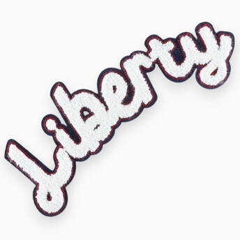 Аппликация нашивка Liberty плюшевая 11,6х27,6 см 1 шт. Бело-синий