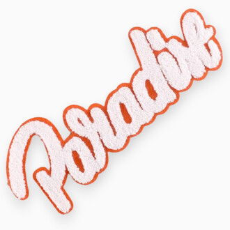 Аппликация нашивка Paradise плюшевая 10,8х28,3 см 1 шт. Бело-оранжевый