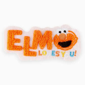 Аппликация нашивка ElmoLovesYou! плюшевая 6,3х13,1 см 1 шт. Оранжево-белый
