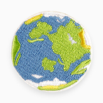 Термоаппликация Earth planet вышитая 4,8х4,8 см 1 шт. Синий