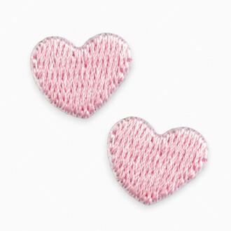 Термоаппликация Heart вышитая 1,3х1,6 см 1 шт. Розовый светлый