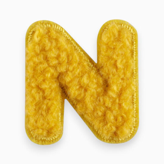 Термоаппликация буква "N" плюшевая 2,4х2,2 см 1 шт. Желтый