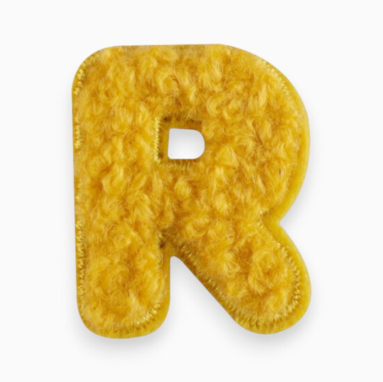 Термоаппликация буква "R" плюшевая 2,4х2 см 1 шт. Желтый