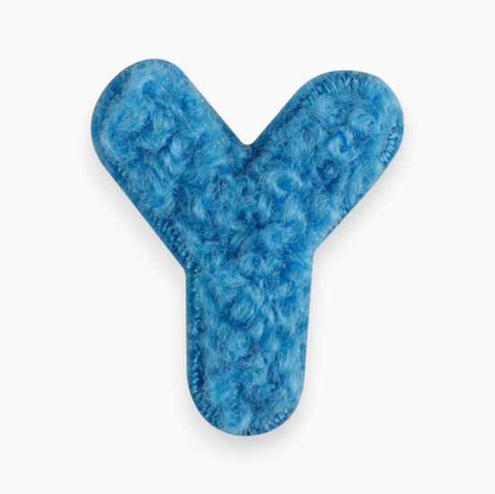 Термоаппликация буква "Y" плюшевая 2,5х2 см 1 шт. Синий