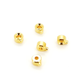 Стопперы One touch 18К позолота 3х2,4 мм 5 шт. Золото