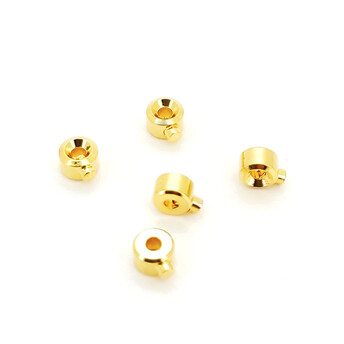 Стопперы One touch 18К позолота 3х2,4 мм 5 шт. Золото