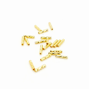 Трубки бусины разделители18К позолота 7х1,5 мм Ø 0,8 мм 20 шт. Золото