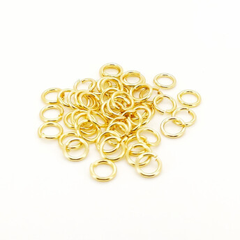 Соединительное кольцо одинарное медное 18К позолота 5х0,7 мм 50 шт. Золото